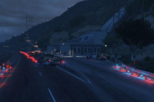 Highway airplane crash